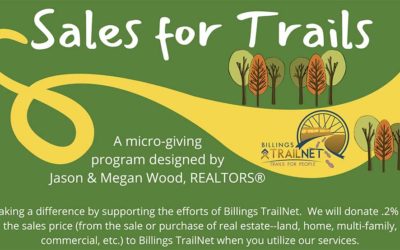 If you are buying or selling a home this summer, .2% of the sales price will be donated to building trails if you work with Jason and Megan Wood